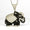 Load image into Gallery viewer, Elephant Diamond Pendant Necklace, 14k Solid Gold, Natural Diamonds, Enamel Hip Hop Jewelry, Animal Statement Chain Necklace
