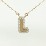 Load image into Gallery viewer, Personalized Initial Halo Diamond Necklace, 14k Solid Gold, Natural Diamonds, Custom Alphabet Pendant, Everyday Name Necklace, Ready To Ship
