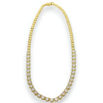 Load image into Gallery viewer, Round Diamond Tennis Necklace Earring Set, 14k Solid Gold, Natural Diamonds, Diamond String Necklace, Illusion Set Minimal Jewelry
