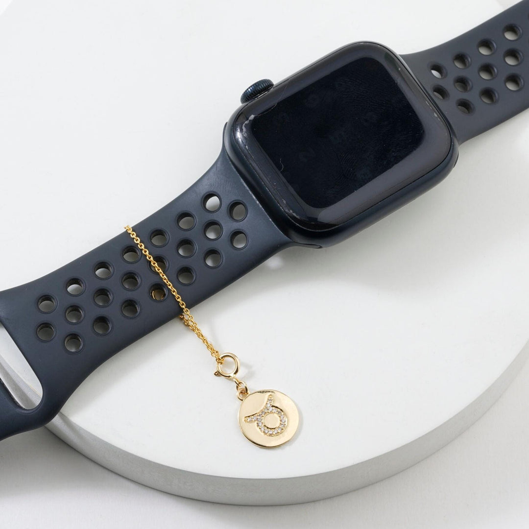 Taurus Horoscope Birth Sign Charm, 14k Solid Gold, Natural Diamonds, Zodiac Constellation Everyday Jewelry, Astrology Gift