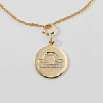 Load image into Gallery viewer, Libra Horoscope Birth Sign Charm, 14k Solid Gold, Natural Diamonds, Zodiac Constellation Everyday Jewelry, Astrology Gift
