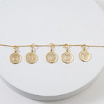 Load image into Gallery viewer, Aquarius Horoscope Birth Sign Charm, 14k Solid Gold, Natural Diamonds, Zodiac Constellation Everyday Jewelry, Astrology Gift
