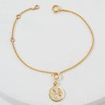 Load image into Gallery viewer, Pisces Horoscope Birth Sign Charm, 14k Solid Gold, Natural Diamond, Zodiac Constellation Everyday  Jewelry, Astrology Gift
