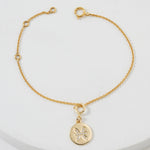 Load image into Gallery viewer, Pisces Horoscope Birth Sign Charm, 14k Solid Gold, Natural Diamond, Zodiac Constellation Everyday  Jewelry, Astrology Gift
