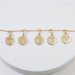 Load image into Gallery viewer, Pisces Horoscope Birth Sign Charm, 14k Solid Gold, Natural Diamond, Zodiac Constellation Everyday  Jewelry, Astrology Gift
