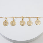 Load image into Gallery viewer, Pisces Horoscope Birth Sign Charm, 14k Solid Gold, Natural Diamond, Zodiac Constellation Everyday  Jewelry, Astrology Gift
