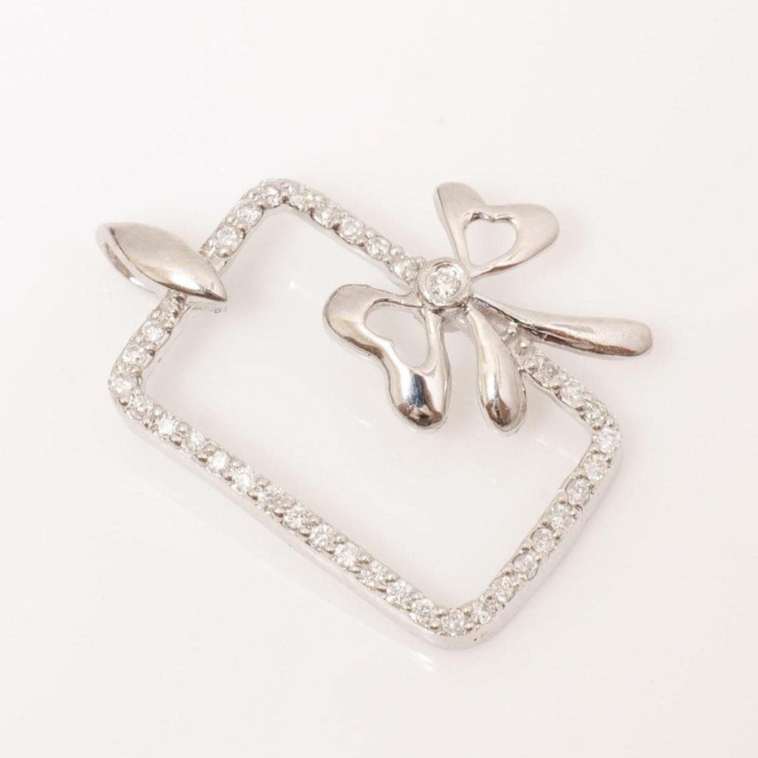 Bow Frame Natural Diamond Pendan:, 14k Solid Gold Layering Minimalist Necklace, IGI Certified, Ready To Ship