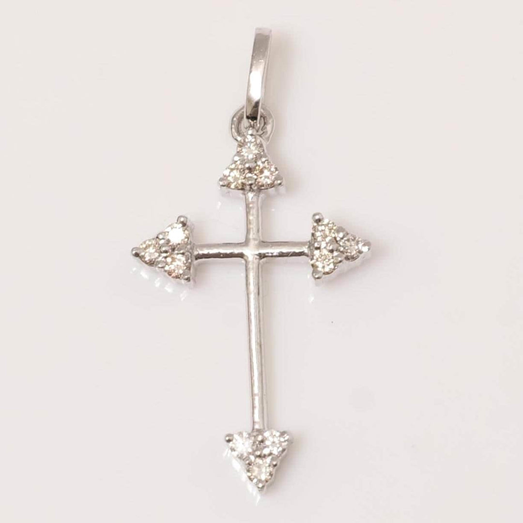 Arrow Cross Diamond Pendant, 14k Solid Gold, Natural Diamonds, IGI Certified, Spiritual Adjustable Necklace, Everyday Jewelry, Gift For Her