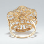 Load image into Gallery viewer, Flower Cluster Diamond Ring, 14k Solid Gold, Fancy Natural Diamonds, Halo Set Cocktail Ring, Statement Ring, Ready To Ship, IGI Certified
