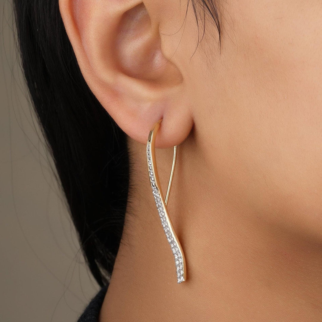 Diamond Dangle Earrings in 14k Solid Gold, Bridal Earrings, Natural Diamonds,  Gift for Ready To Ship, Women&#39;s Day Gift