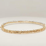 Load image into Gallery viewer, Cluster Diamond Bracelet, 14k Solid Gold, Natural Diamonds, Dual Tone Bracelet, Layered Statement Jewelry, Ready To Ship, IGI Certified
