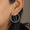 Load image into Gallery viewer, Round Overlapping Circle Hoop Earrings, 14k Solid Gold, Natural Diamonds, Cocktail Statement Earrings, Ready To Ship, IGI Certified
