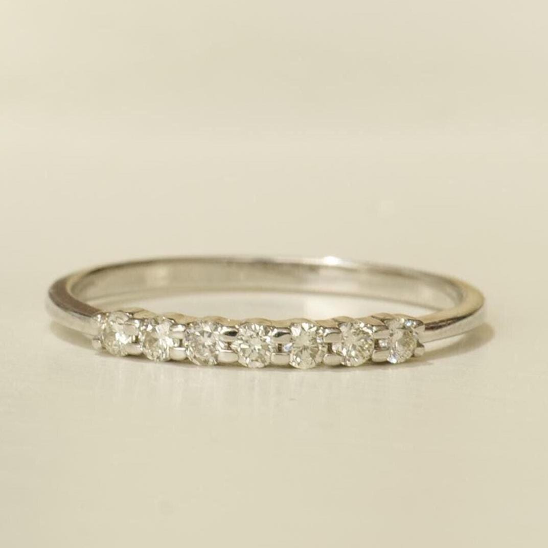 Diamond Promise Band Ring, 14k Solid Gold, Natural Diamonds, Everyday Jewelry, Stackable Ring, Ready To Ship, Women's Day Gift