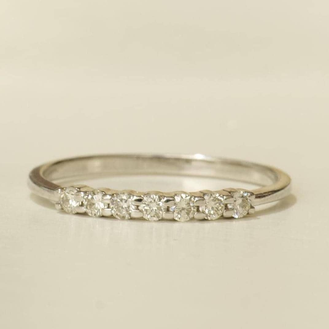 Diamond Promise Band Ring, 14k Solid Gold, Natural Diamonds, Everyday Jewelry, Stackable Ring, Ready To Ship, Women&#39;s Day Gift