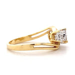 Load image into Gallery viewer, Three Stone Diamond Ring in 14K Solid Gold, Illusion Setting Trinity Wedding Band, Natural Diamonds, Ready To Ship, Women&#39;s Day Gift
