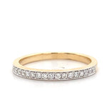 Load image into Gallery viewer, Diamond Half Eternity Band, 14k Solid Gold, Natural Diamonds, Stackable Everyday Ring, Minimalistic Jewelry, Ready To Ship
