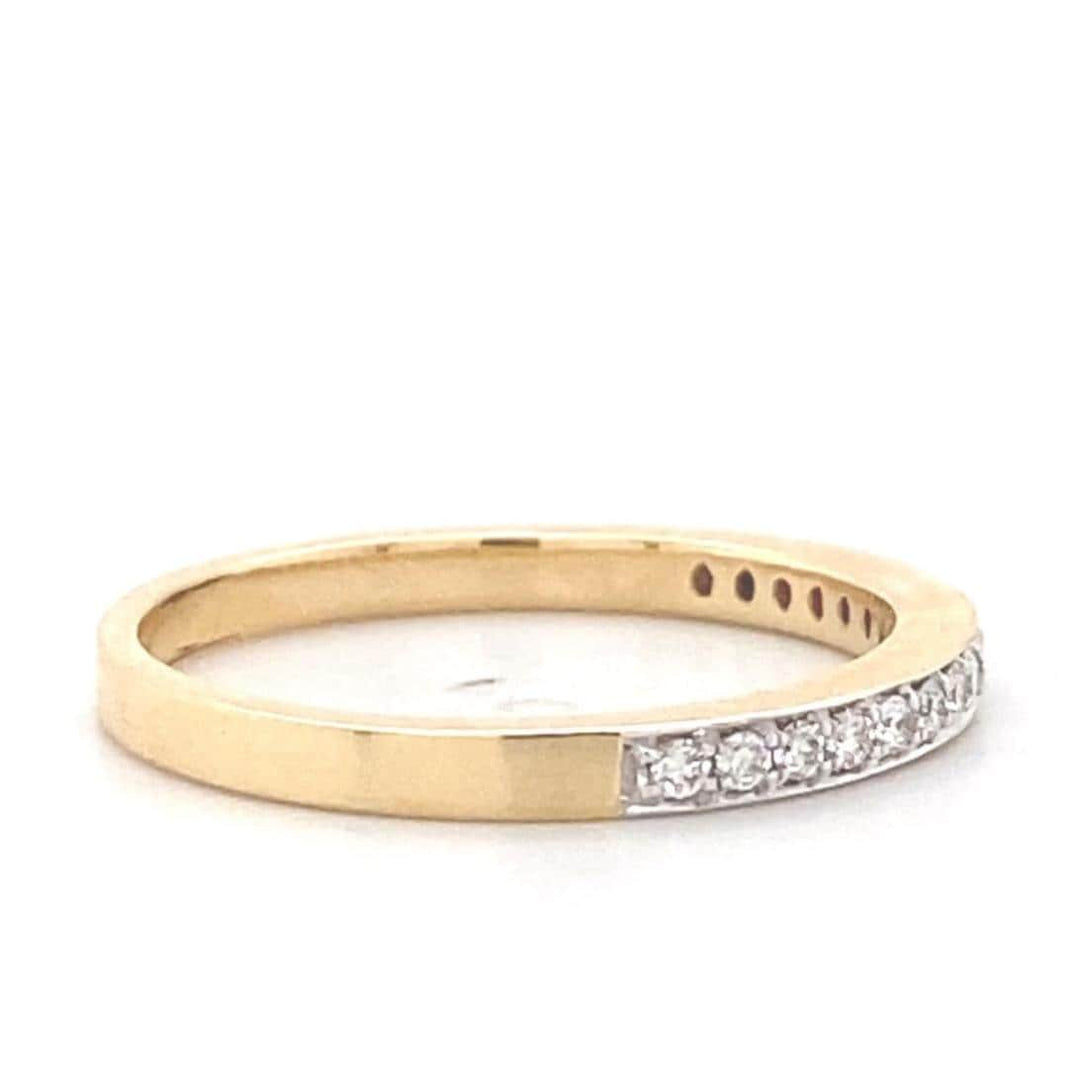 Diamond Half Eternity Band, 14k Solid Gold, Natural Diamonds, Stackable Everyday Ring, Minimalistic Jewelry, Ready To Ship