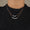 Load image into Gallery viewer, Double Arc Layered Diamond Necklace, Dual Tone Necklace in 14k Solid Gold, Natural Diamonds, Ready To Ship, Women&#39;s Day Gift
