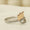 Load image into Gallery viewer, Feather Diamond Ring, Split Shank, 14k Solid Gold, Natural Diamonds, Stackable Ring, Two Tone Floral Jewelry, Ready To Ship
