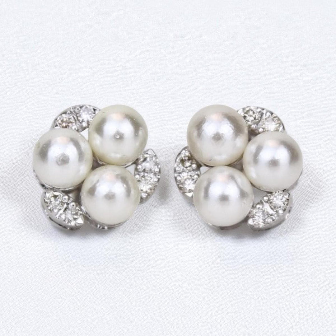 Pearl Stud Diamond Earrings In 14kt Solid Gold, Gemstone Earrings With Natural Diamonds, Certified Jewelry