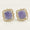 Load image into Gallery viewer, Tanzanite Cushion Halo Diamond Earrings, 14K Solid Gold, Natural Diamonds, Floral Gemstone Statement Studs, Ready To Ship, HRD Certified
