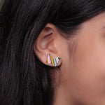 Load image into Gallery viewer, Kids Butterfly Diamond Stud Earrings, 14k Solid Gold With Enameling, Natural Diamonds, Gift for toddlers/girls, Ready To Ship, HRD Certified
