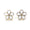 Load image into Gallery viewer, Kids Enameled Flower Diamond Earrings, 14k Solid Gold, Natural Diamonds, Bezel Set Floral Studs, Ready To Ship, HRD Certified

