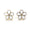 Load image into Gallery viewer, Kids Enameled Flower Diamond Earrings, 14k Solid Gold, Natural Diamonds, Bezel Set Floral Studs, Ready To Ship, HRD Certified

