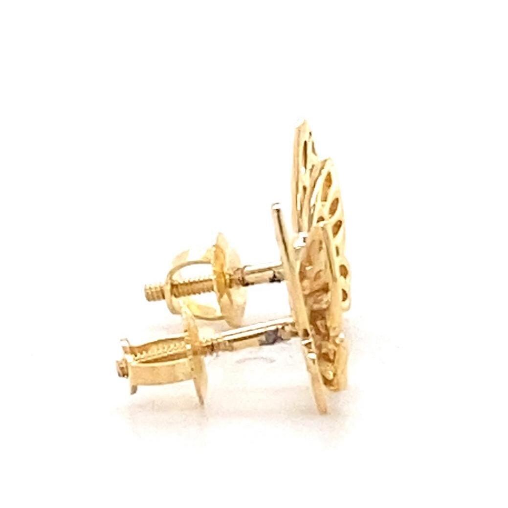 Kids Winged Butterfly Diamond Stud Earrings, 14k Solid Gold, Natural Diamonds, Kids Animal Jewelry, Gift for toddlers/girls, Ready To Ship