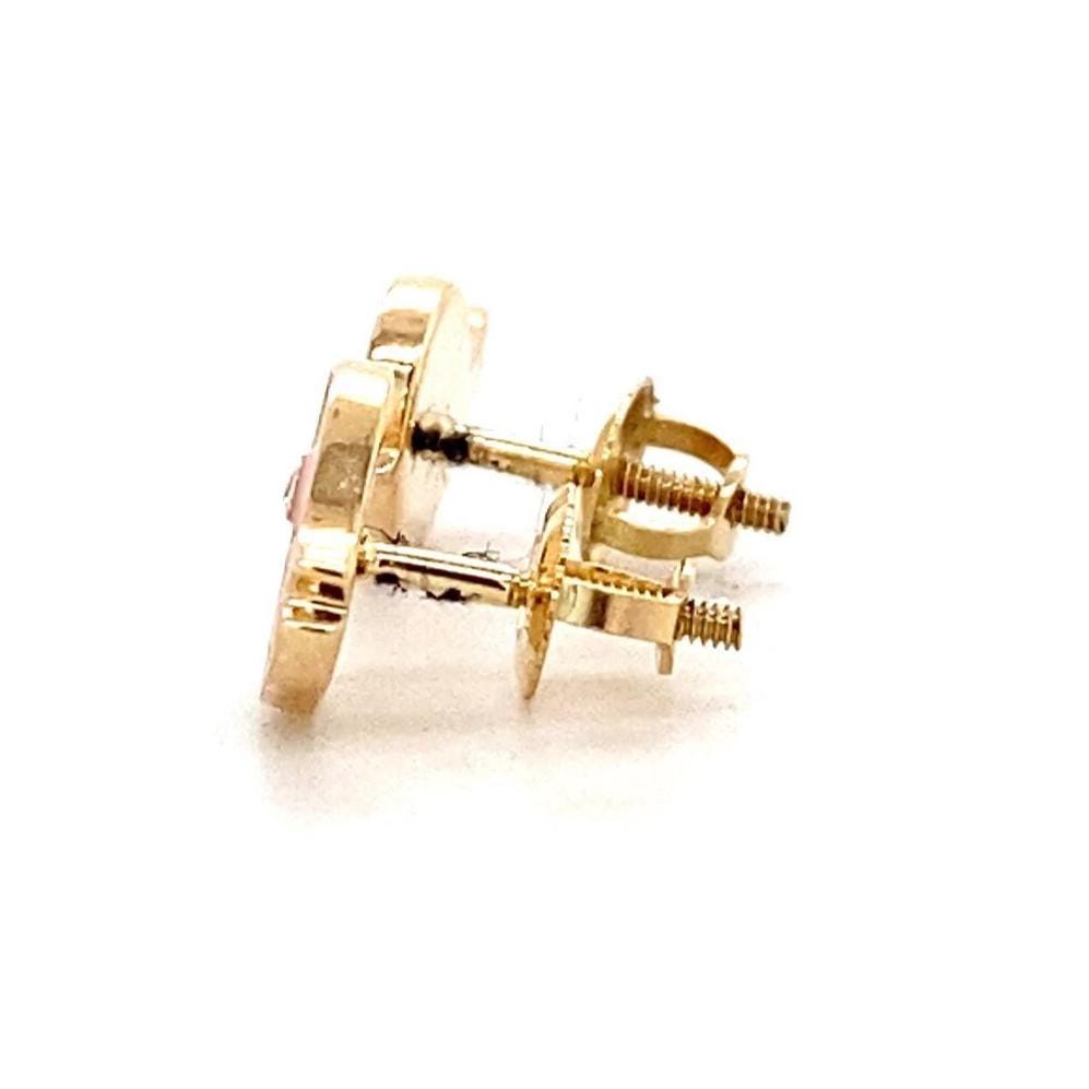 Kids Pink Bird Diamond Stud Earrings, 14k Solid Gold With Enameling, Natural Diamonds, Gift for toddlers/girls/kids, Ready To Ship