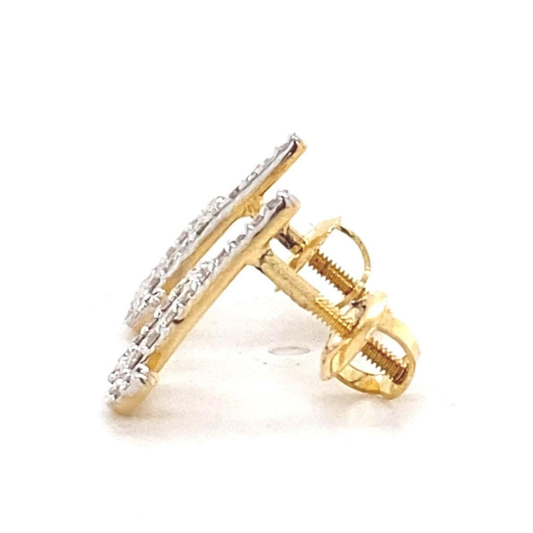 Kids D-Initial Diamond Stud Earrings, 14k Solid Gold, Natural Diamonds, Personalized jewelry, Gift for toddlers/girls/kids, Ready To Ship
