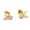 Load image into Gallery viewer, Kids Enameled Bunny Ears Diamond Stud Earrings, 14k Solid Gold, Natural Diamonds, Animal jewelry, Gift for toddlers/girls, Ready To Ship
