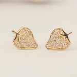 Load image into Gallery viewer, Kids Strawberry Diamond Stud Earrings, 14k Solid Gold, Natural Diamond, Fruit Kids Jewelry, Gift for girls, Ready To Ship, HRD Certified
