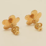 Load image into Gallery viewer, Diamond Flower Kids Earrings, Pink Enamel Floral Studs, 14k Solid Gold, Natural Diamonds, Gift for toddlers/girls/kids, Ready To Ship
