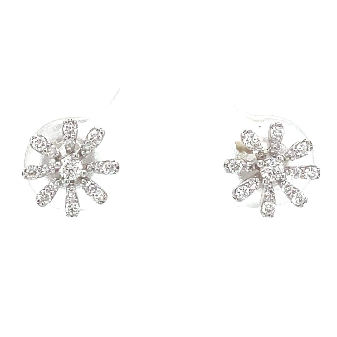 Kids Snowflake Diamond Stud Earrings, 18k Solid Gold, Natural Diamonds, Kids jewelry, Gift for toddlers/girls/kids, Ready To Ship