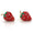 Load image into Gallery viewer, Kids Strawberry Diamond Stud Earrings, 14k Solid Gold, Natural Diamonds, Enamel Fruit Jewelry, Gift for girls, Ready To Ship, HRD Certified
