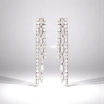 Load image into Gallery viewer, Waterfall Diamond Earrings In 14kt Solid Gold, Asymmetric Triple line Earrings, Natural Diamonds, Ready To Ship, Women&#39;s Day Gift
