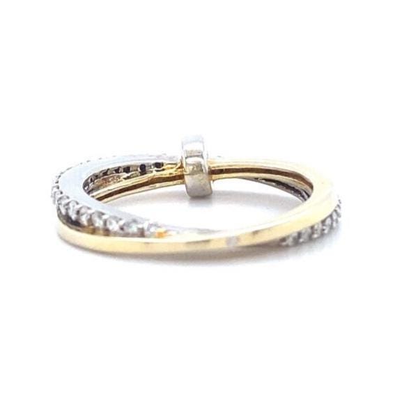 Diamond Knots Ring, 14K Solid Gold, Natural Diamonds, Dual Tone Stackable Ring, Gift for Women, Everyday Jewelry Gift For Her