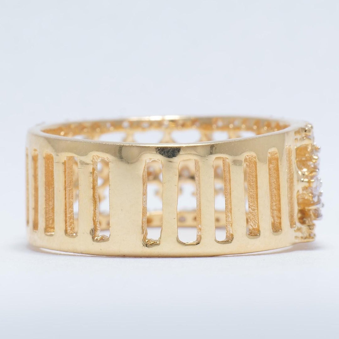 Wide Diamond Band Ring, 14k Solid Gold, Natural Diamonds, Intricate Lattice Design, Statement Jewelry, Bridal Stacking Ring, Gift for Her