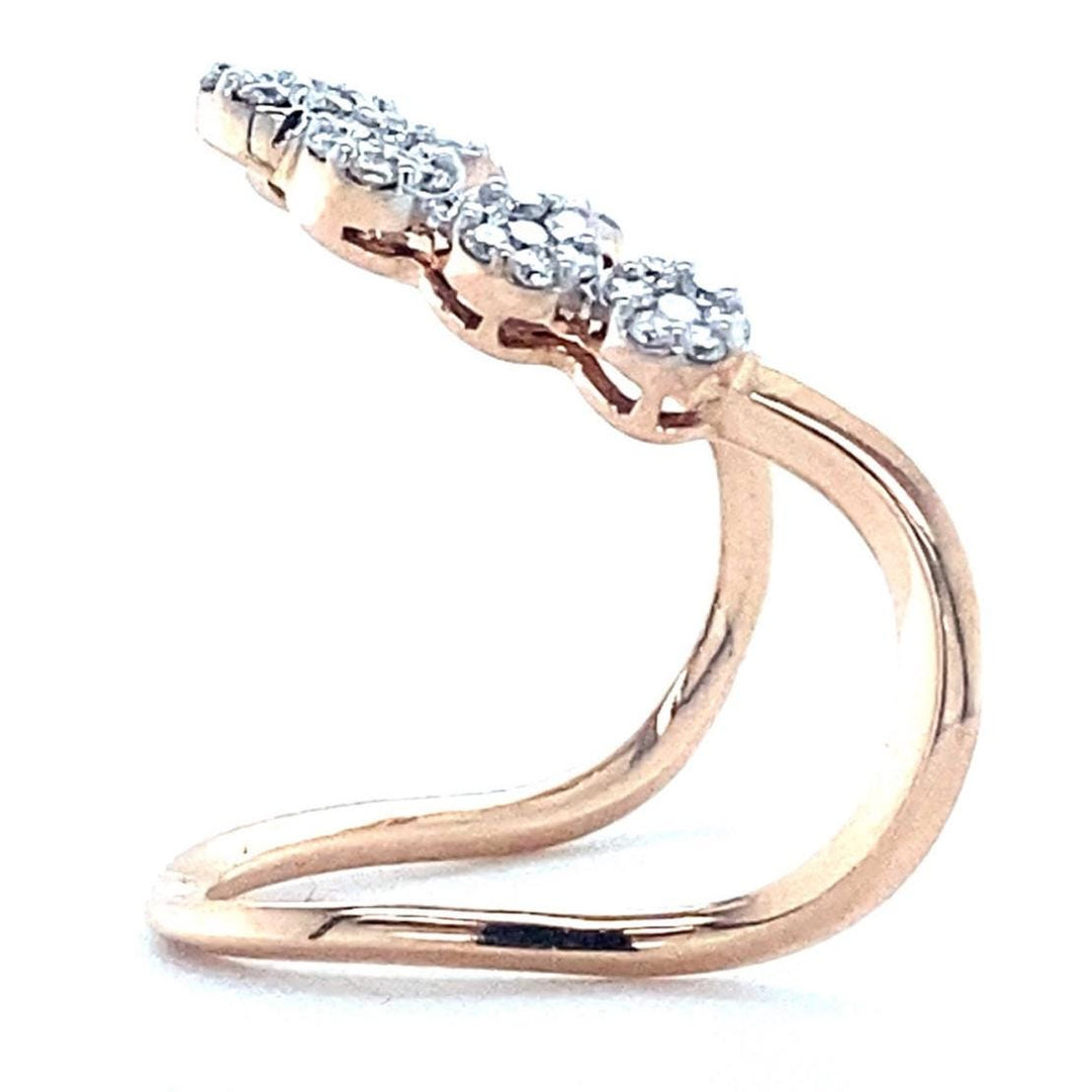 Vancki Diamond Ring, 14k Solid Gold, Natural Diamonds, Cocktail Ring, , Wedding Jewelry Gift For Her