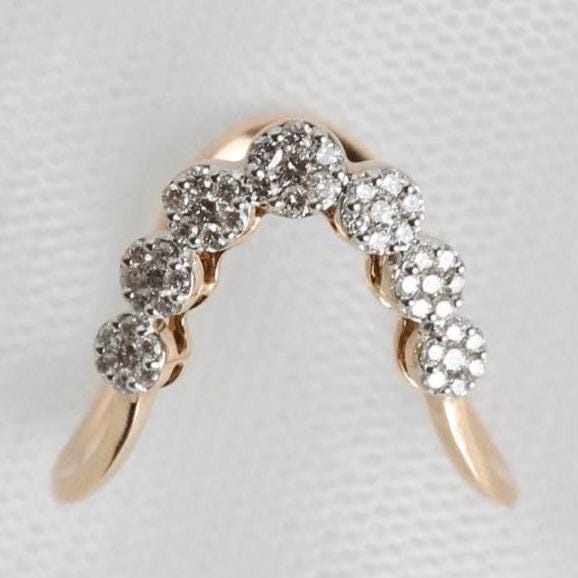 Vancki Diamond Ring, 14k Solid Gold, Natural Diamonds, Cocktail Ring, , Wedding Jewelry Gift For Her