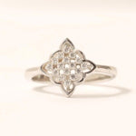 Load image into Gallery viewer, Diamond Snowflake Gold Ring, 14k Solid Gold, Filigree Diamond Band, Cluster Ring, Natural Diamond, Everyday Jewelry, Gift For Her
