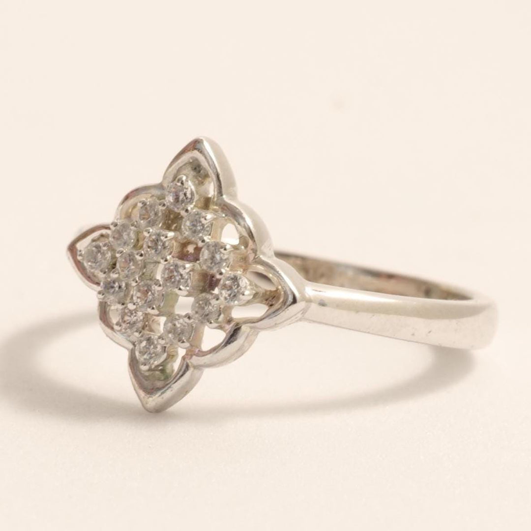 Diamond Snowflake Gold Ring, 14k Solid Gold, Filigree Diamond Band, Cluster Ring, Natural Diamond, Everyday Jewelry, Gift For Her
