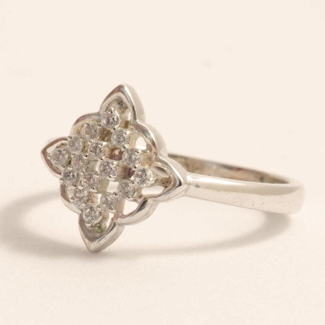 Diamond Snowflake Gold Ring, 14k Solid Gold, Filigree Diamond Band, Cluster Ring, Natural Diamond, Everyday Jewelry, Gift For Her