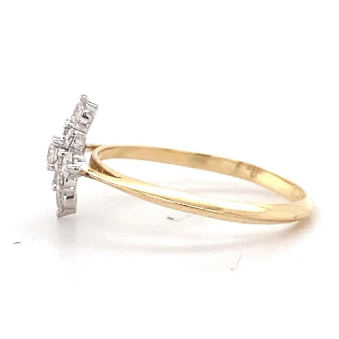 Snowflake Diamond Ring in 14k Solid Gold, Natural Diamonds, , Everyday Jewelry Gift For Her