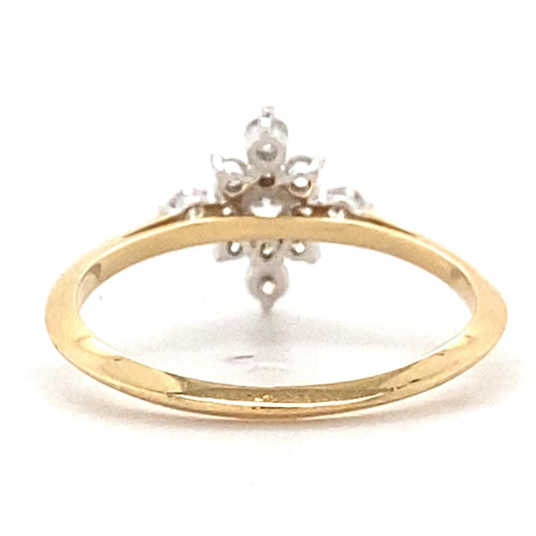 Snowflake Diamond Ring in 14k Solid Gold, Natural Diamonds, , Everyday Jewelry Gift For Her