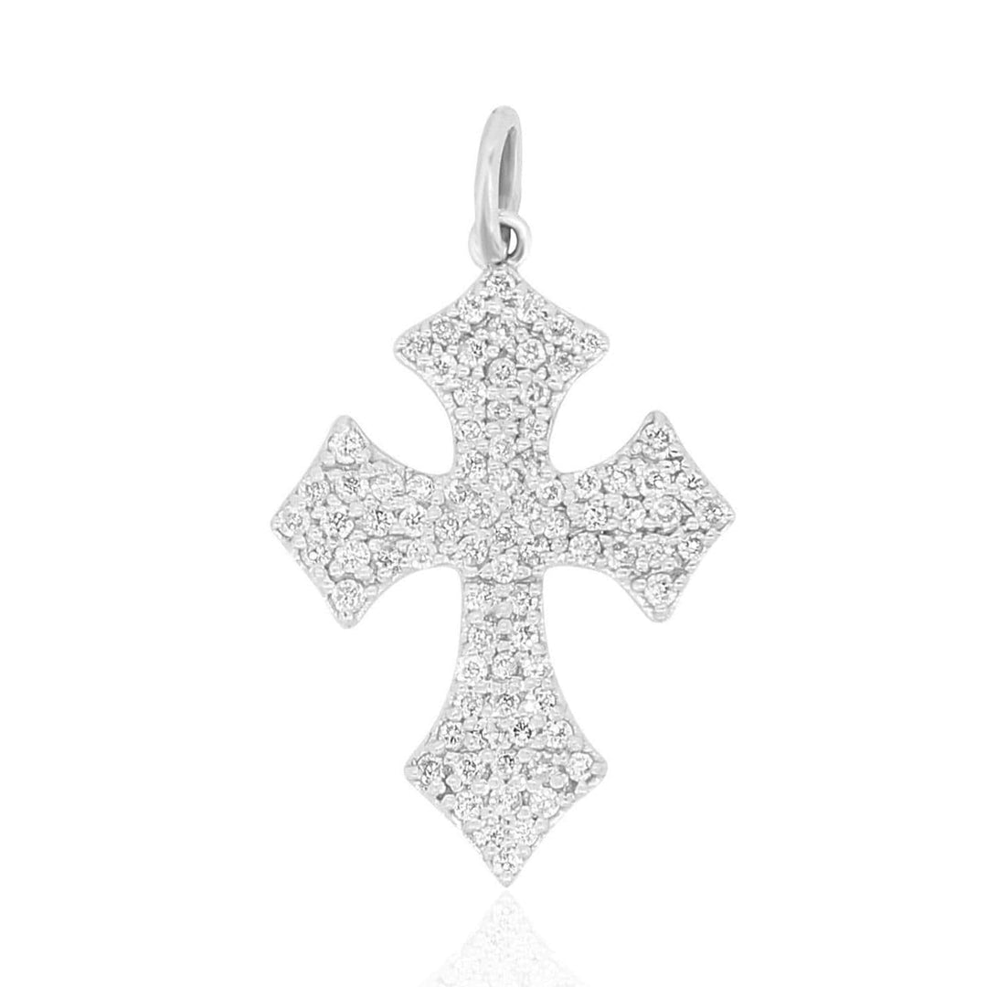 Diamond Cross Pendant in 14k Solid Gold, Natural Diamonds Cross Necklace With Adjustable Chain, Communion Gift For Her