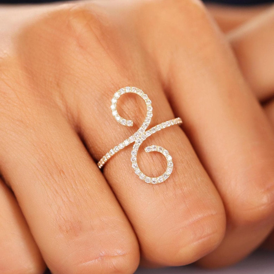 Infinity Diamond Ring, 14k Solid Gold, Natural Diamonds, , Everyday Jewelry Gift For Her