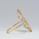 Load image into Gallery viewer, Diamond Floral Ring, 14k Solid Gold, Natural diamonds, Abstract Statement Ring, Cocktail Party Ring, Openwork Ring, Gift For Her
