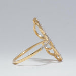 Load image into Gallery viewer, Diamond Floral Ring, 14k Solid Gold, Natural diamonds, Abstract Statement Ring, Cocktail Party Ring, Openwork Ring, Gift For Her
